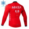 Wielershirt 2024 Arkea-B B Hotels Lange Mouw Winter Thermal Fleece Rood